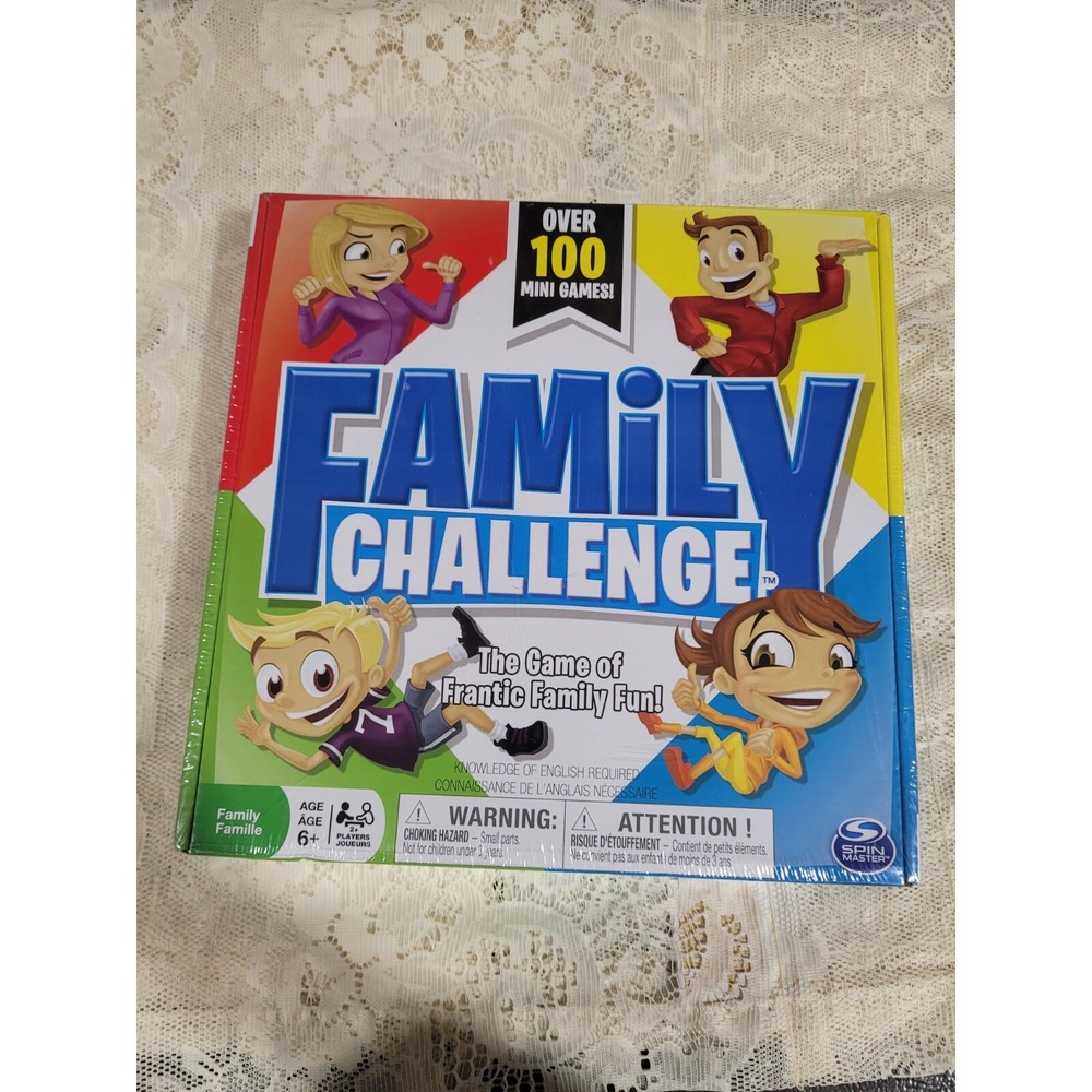 New Family Challenge Board Game Frantic Family Fun 100 Mini Games Spin Master